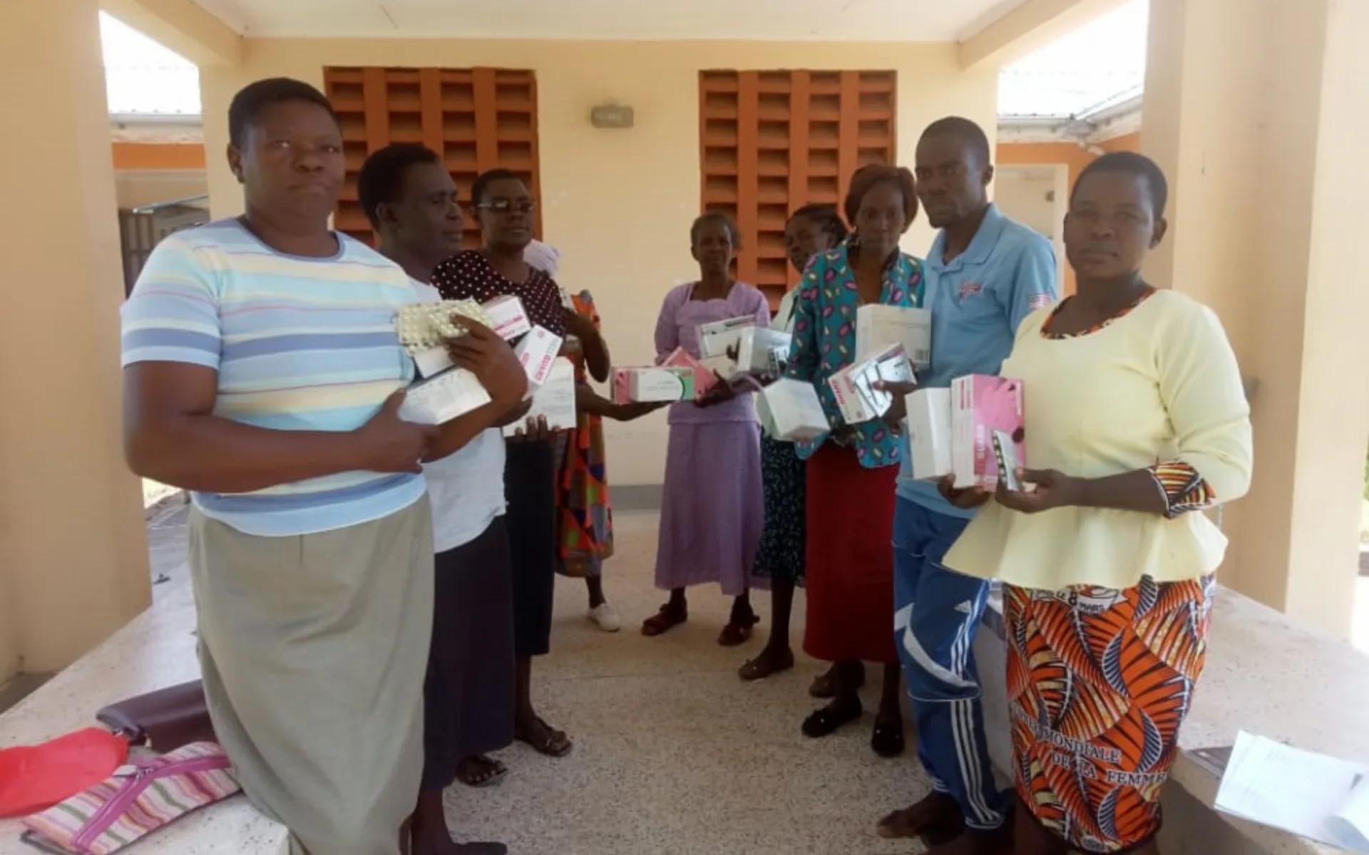 Community health volunteers conducting malaria case management